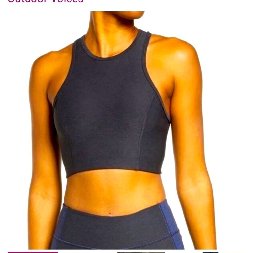 Outdoor voices Athena crop top black S 68$ fall casual classic active fitness